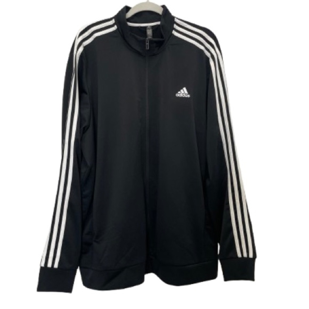 Adidas Men's Black and White Track Jacket